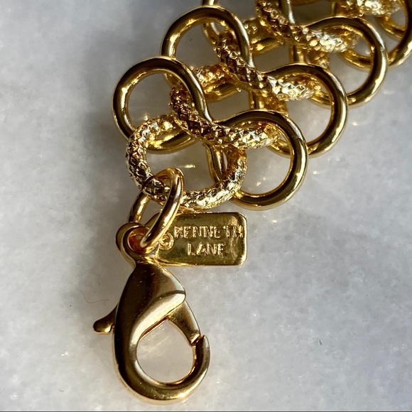 Kenneth Jay Lane 22K Gold Plt Mega Wide Bracelet Y2K - Picture 7 of 16